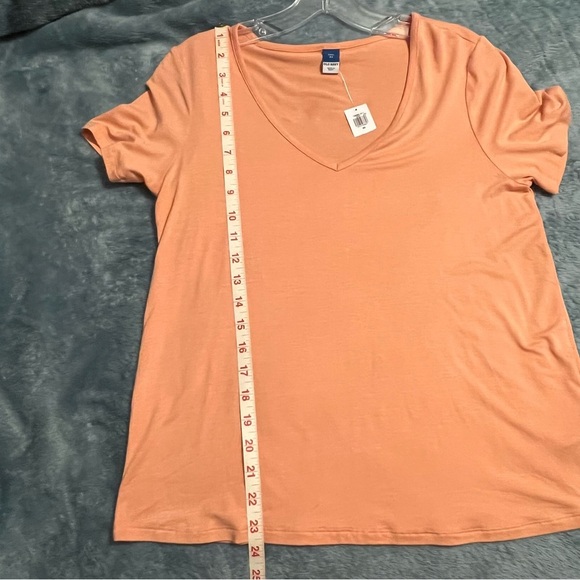 Old Navy Luxe V-Neck T – Orange, Soft Stretch Knit, XS, NWT - Picture 4 of 4